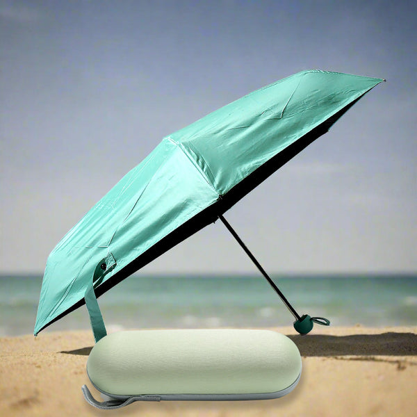5 Fold Manual Open Umbrella With Capsule Case | Windproof, Sunproof & Rainproof with Sturdy Steel Shaft & Wrist Straps | Easy to Hold & Carry | Umbrella for Women, Men & Kids
