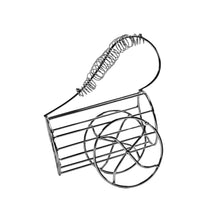 Copper tone wine rack, metal holder, decorative design