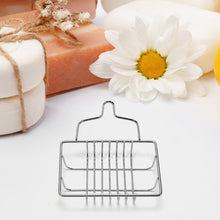 Wall-mounted soap dish with steel finish